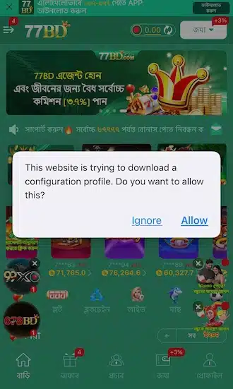 "Allow" (অনুমতি দিন)-এ ক্লিক করুন।